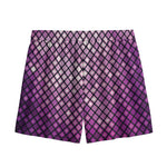 Purple Disco Lights Pattern Print Mesh Shorts