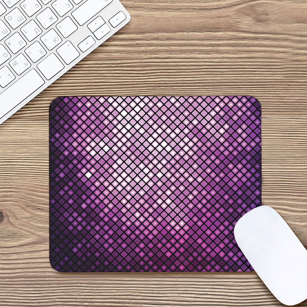 Purple Disco Lights Pattern Print Mouse Pad