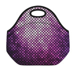 Purple Disco Lights Pattern Print Neoprene Lunch Bag