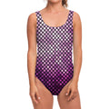 Purple Disco Lights Pattern Print One Piece Swimsuit