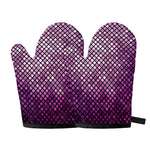 Purple Disco Lights Pattern Print Oven Mitts