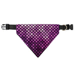Purple Disco Lights Pattern Print Over The Collar Dog Bandana