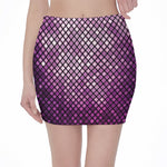 Purple Disco Lights Pattern Print Pencil Mini Skirt