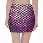 Purple Disco Lights Pattern Print Pencil Mini Skirt