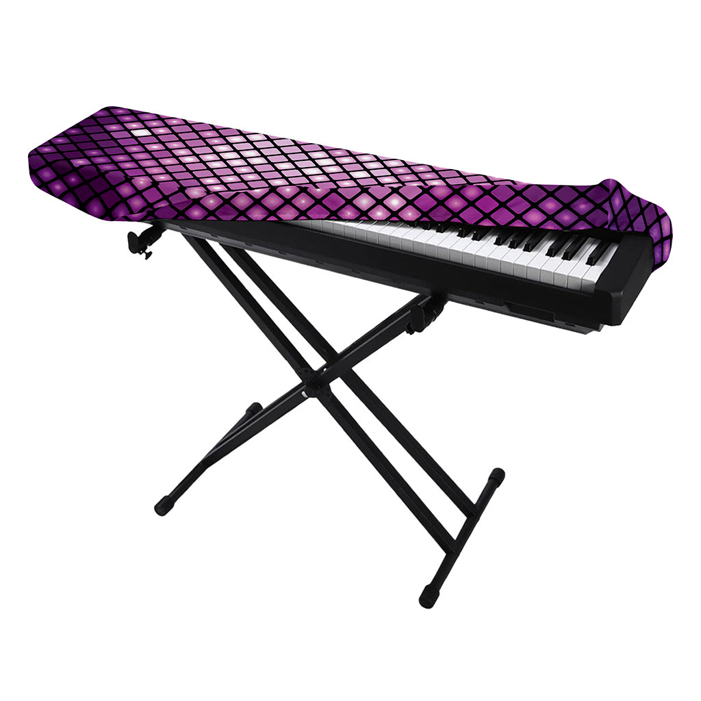 Purple Disco Lights Pattern Print Piano Keyboard Cover