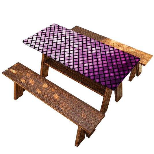 Purple Disco Lights Pattern Print Picnic Table Cover