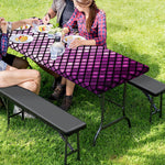 Purple Disco Lights Pattern Print Picnic Table Cover