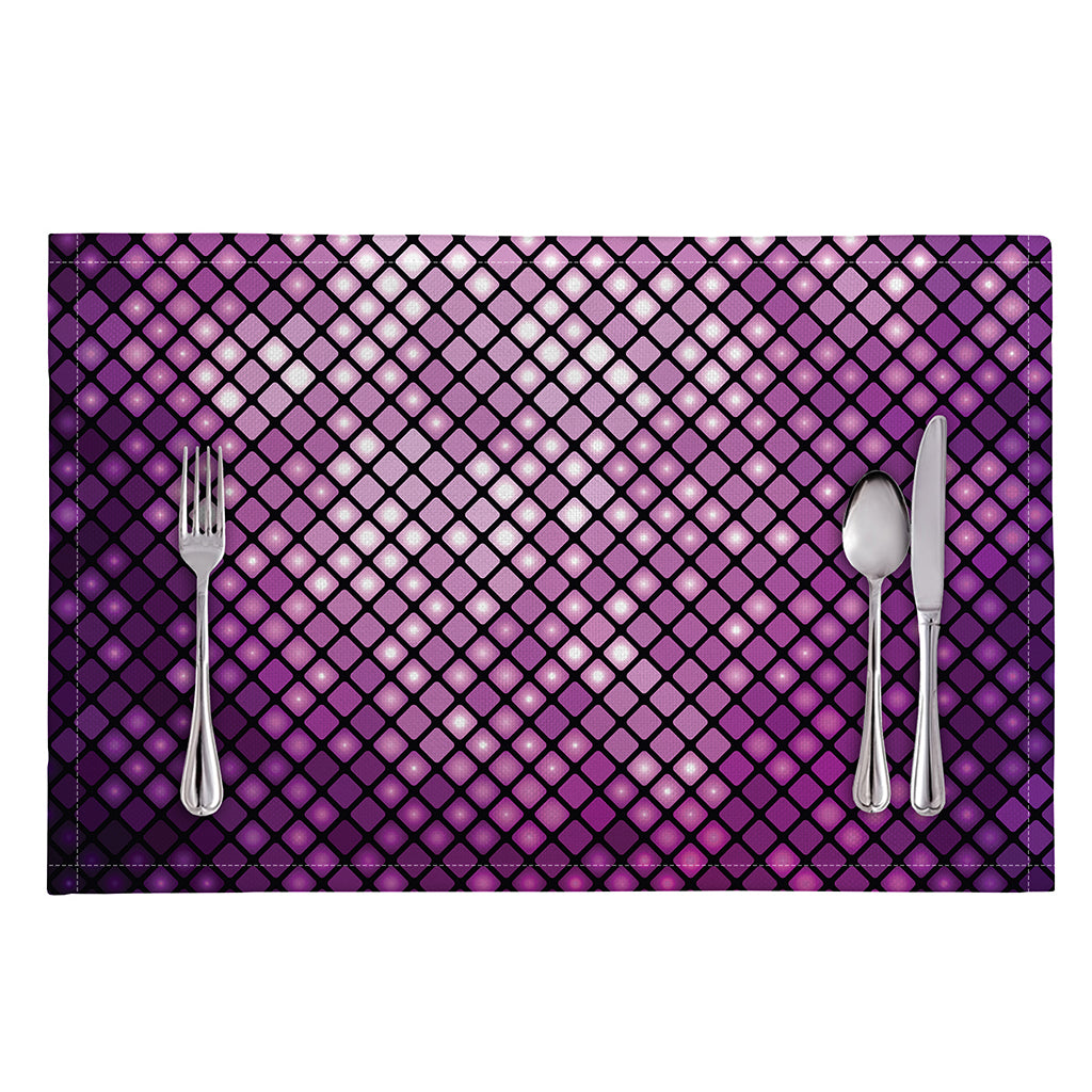 Purple Disco Lights Pattern Print Placemat