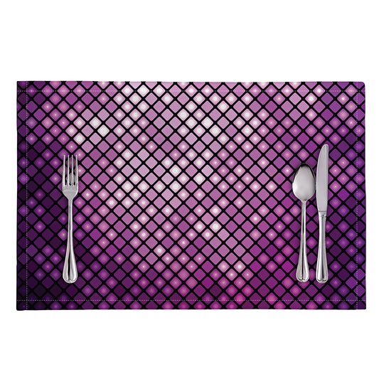Purple Disco Lights Pattern Print Placemat