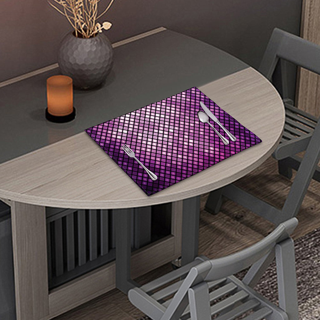 Purple Disco Lights Pattern Print Placemat