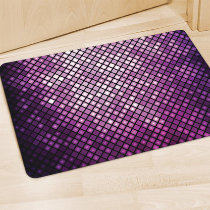 Purple Disco Lights Pattern Print Polyester Doormat