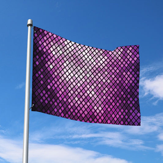 Purple Disco Lights Pattern Print Polyester Flag