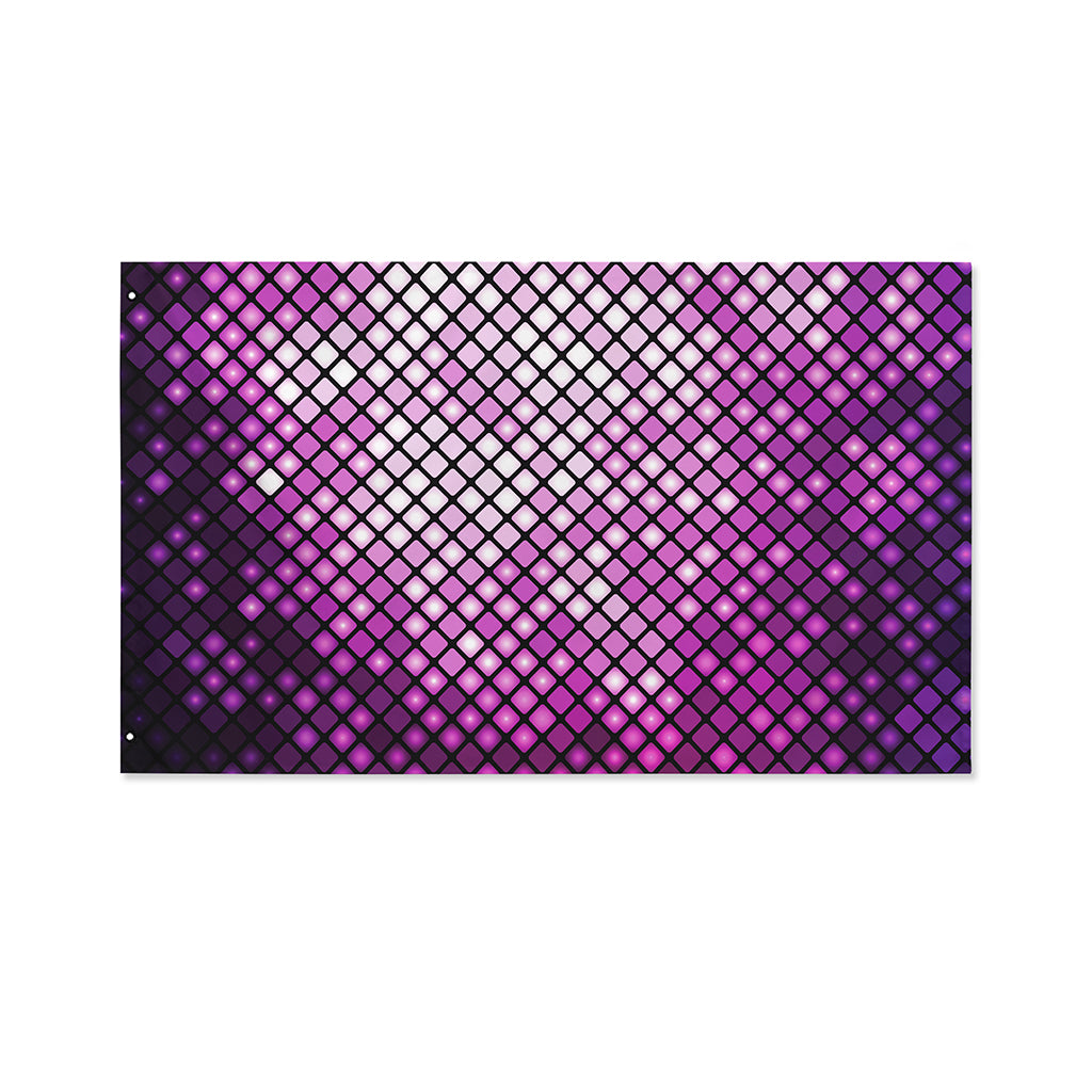 Purple Disco Lights Pattern Print Polyester Flag