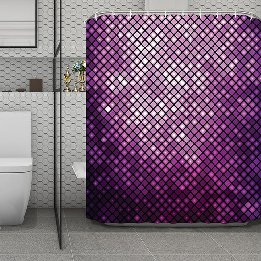 Purple Disco Lights Pattern Print Polyester Shower Curtain