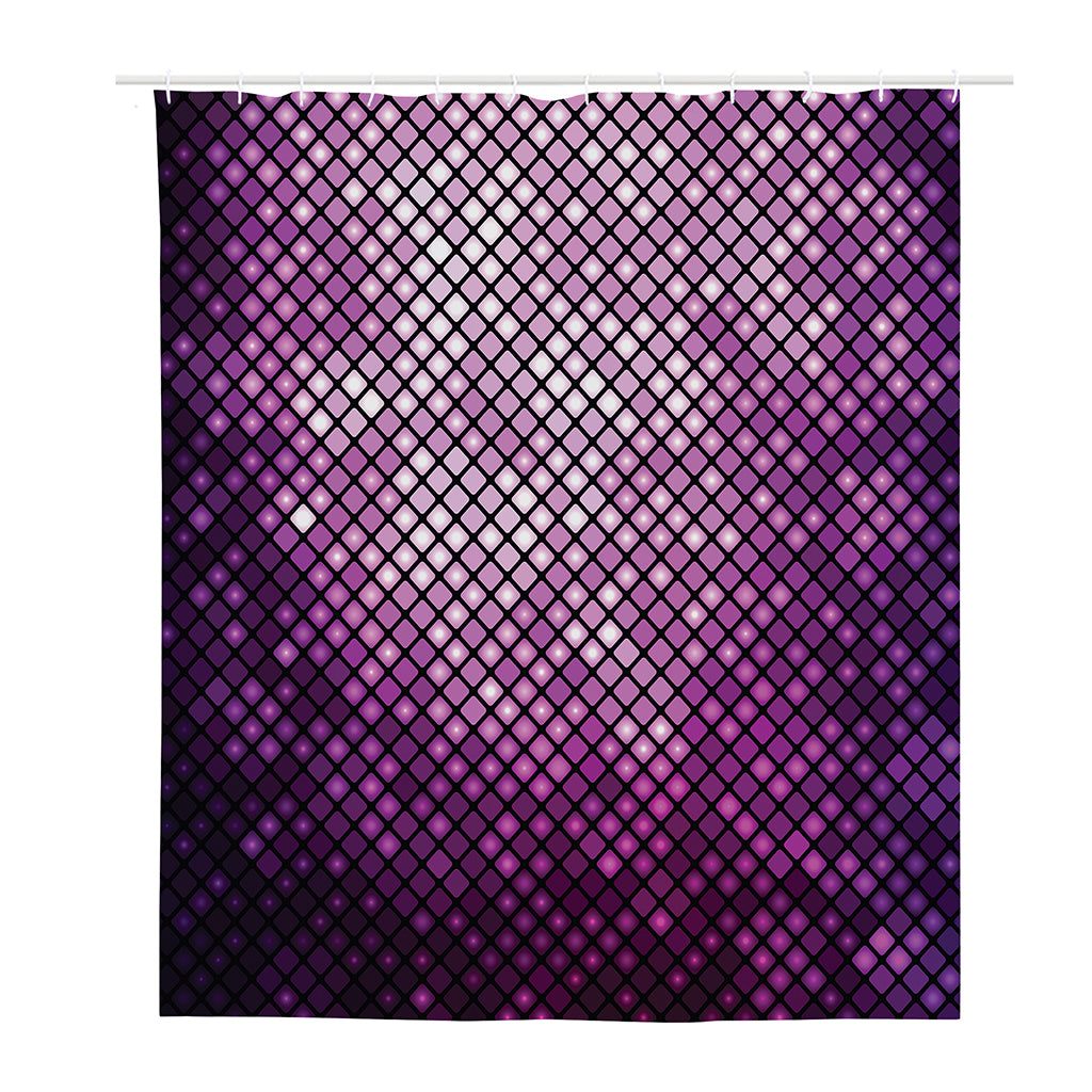 Purple Disco Lights Pattern Print Polyester Shower Curtain