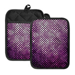 Purple Disco Lights Pattern Print Pot Holders With Pocket