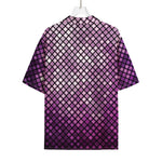 Purple Disco Lights Pattern Print Rayon Hawaiian Shirt