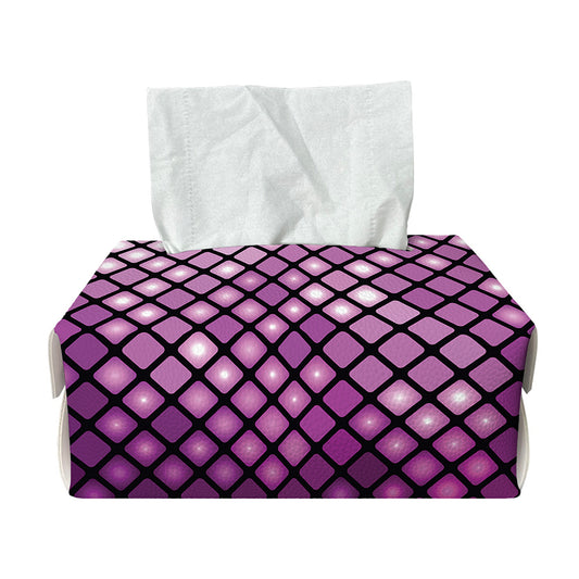 Purple Disco Lights Pattern Print Rectangle Tissue Box Cover