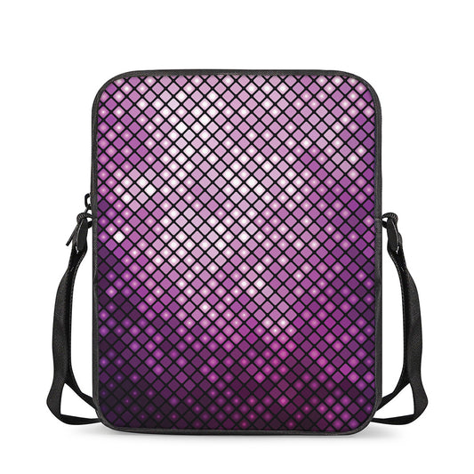 Purple Disco Lights Pattern Print Rectangular Crossbody Bag