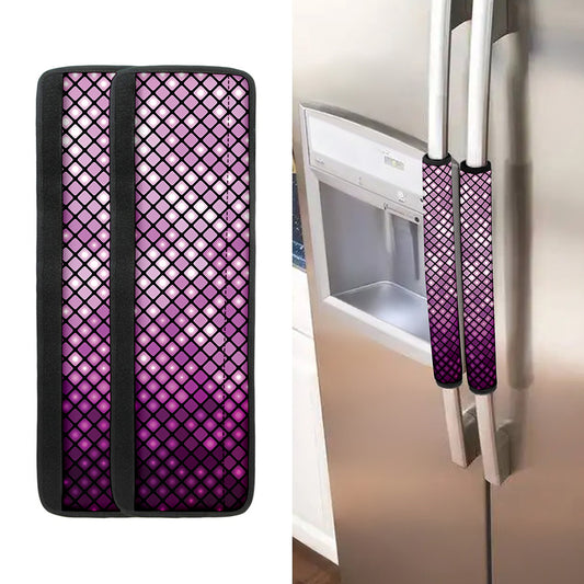 Purple Disco Lights Pattern Print Refrigerator Handle Covers