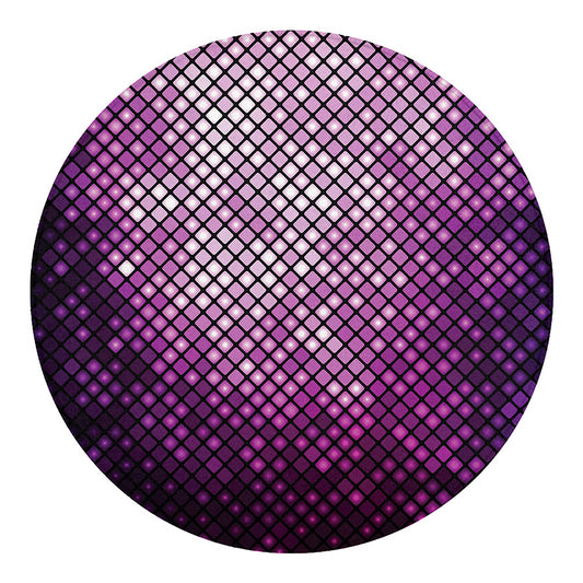 Purple Disco Lights Pattern Print Round Blanket