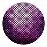 Purple Disco Lights Pattern Print Round Blanket