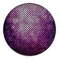 Purple Disco Lights Pattern Print Round Floor Mat