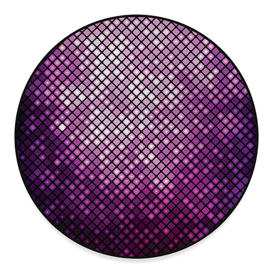 Purple Disco Lights Pattern Print Round Floor Mat