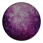 Purple Disco Lights Pattern Print Round Floor Mat