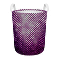 Purple Disco Lights Pattern Print Round Laundry Basket