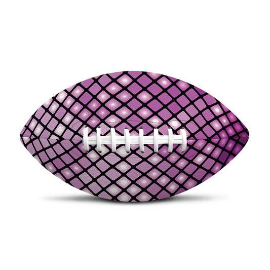 Purple Disco Lights Pattern Print Rugby Ball