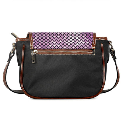 Purple Disco Lights Pattern Print Saddle Bag