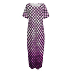 Purple Disco Lights Pattern Print Short Sleeve Long Nightdress
