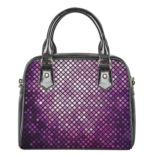 Purple Disco Lights Pattern Print Shoulder Handbag