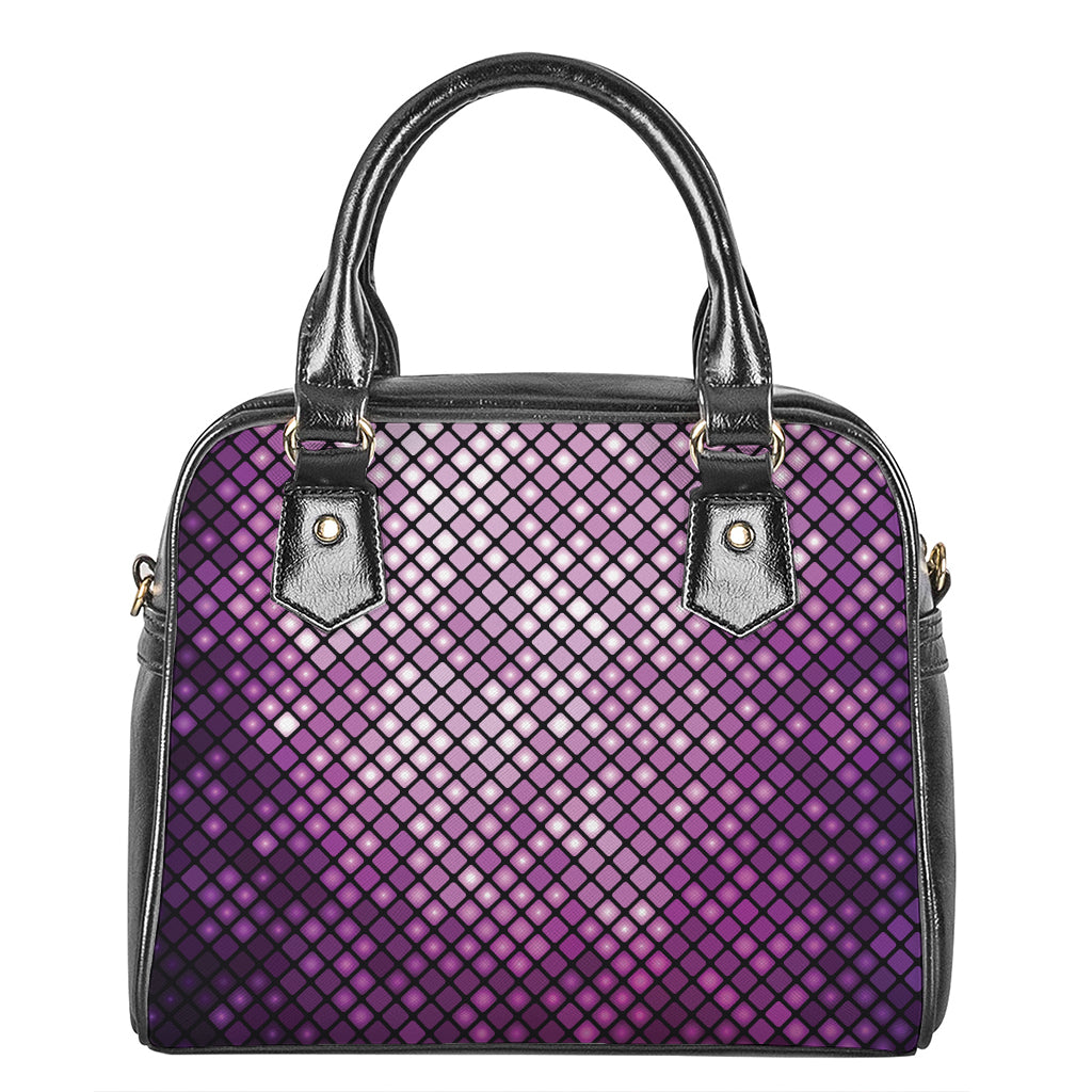 Purple Disco Lights Pattern Print Shoulder Handbag