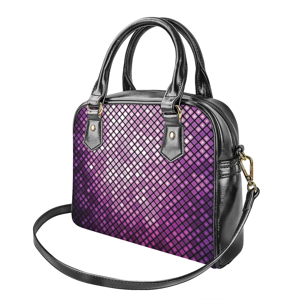 Purple Disco Lights Pattern Print Shoulder Handbag