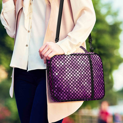 Purple Disco Lights Pattern Print Shoulder Strap Bible Bag