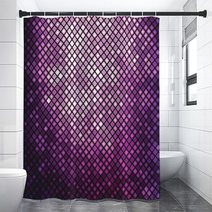 Purple Disco Lights Pattern Print Shower Curtain