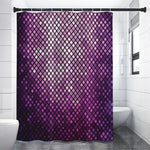 Purple Disco Lights Pattern Print Shower Curtain
