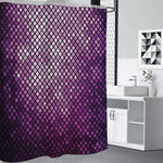 Purple Disco Lights Pattern Print Shower Curtain