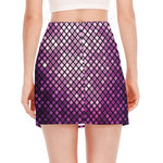Purple Disco Lights Pattern Print Side Slit Mini Skirt