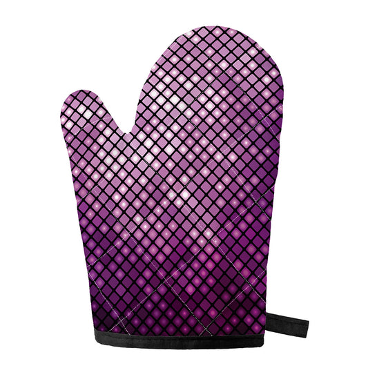 Purple Disco Lights Pattern Print Single Oven Mitt