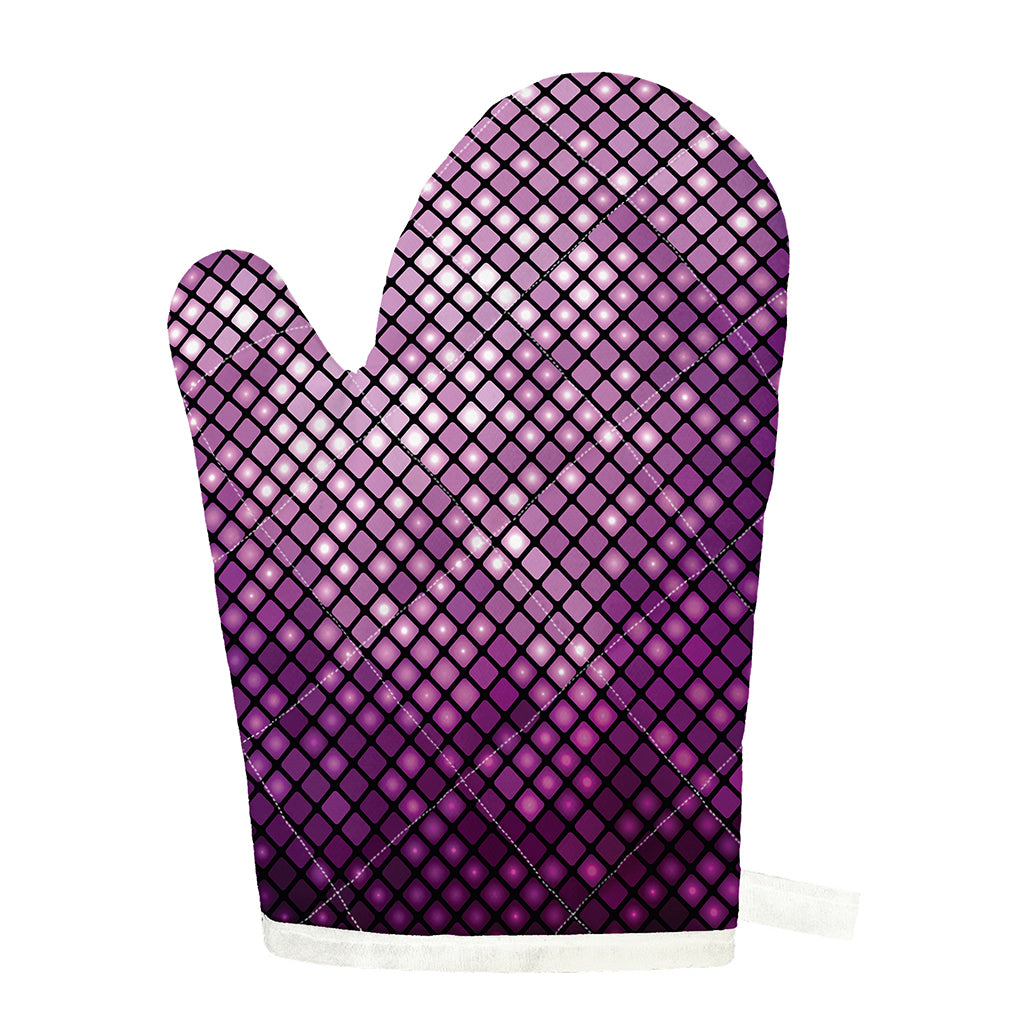 Purple Disco Lights Pattern Print Single Oven Mitt