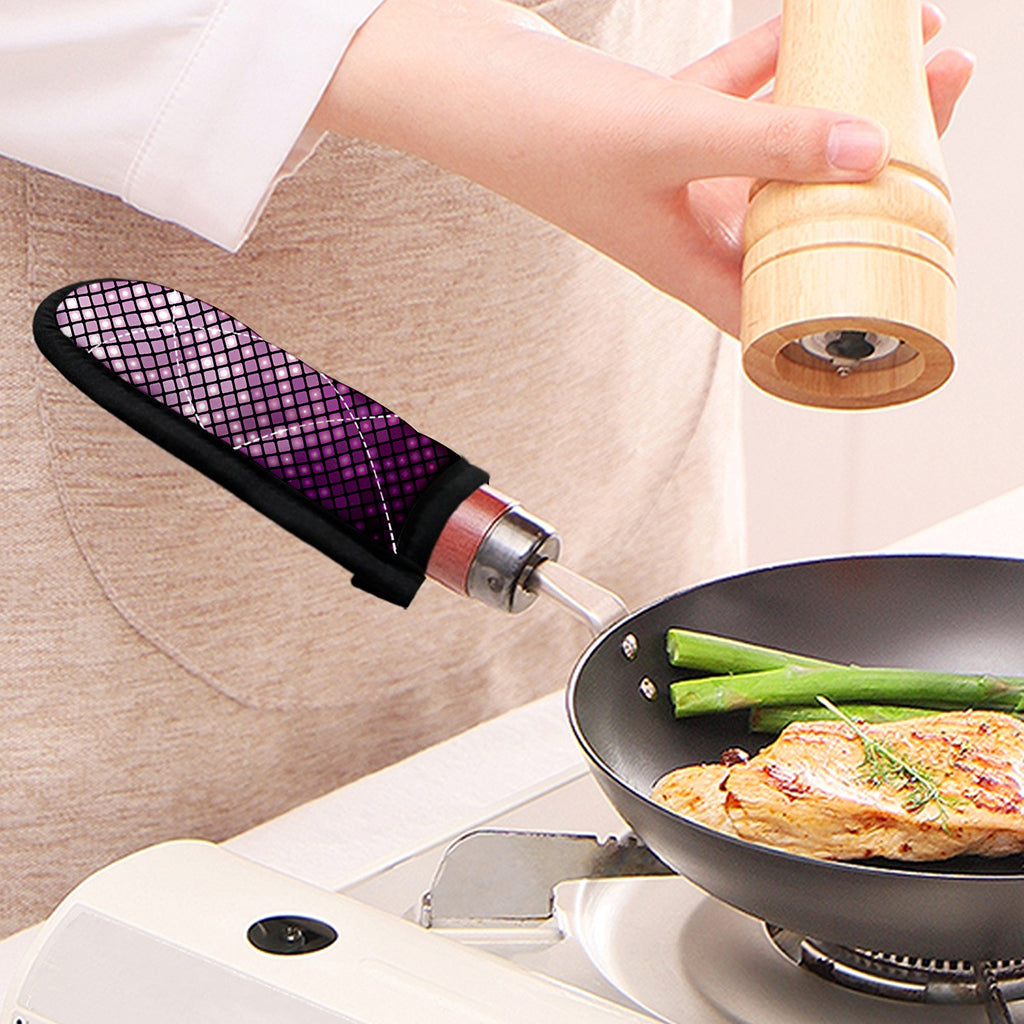 Purple Disco Lights Pattern Print Skillet Handle Cover