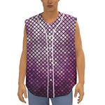 Purple Disco Lights Pattern Print Sleeveless Baseball Jersey