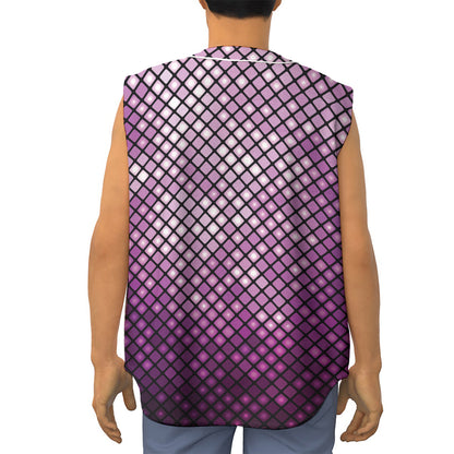 Purple Disco Lights Pattern Print Sleeveless Baseball Jersey