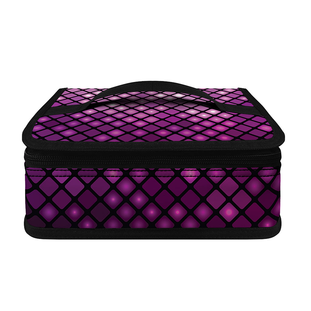 Purple Disco Lights Pattern Print Small Lunch Bag