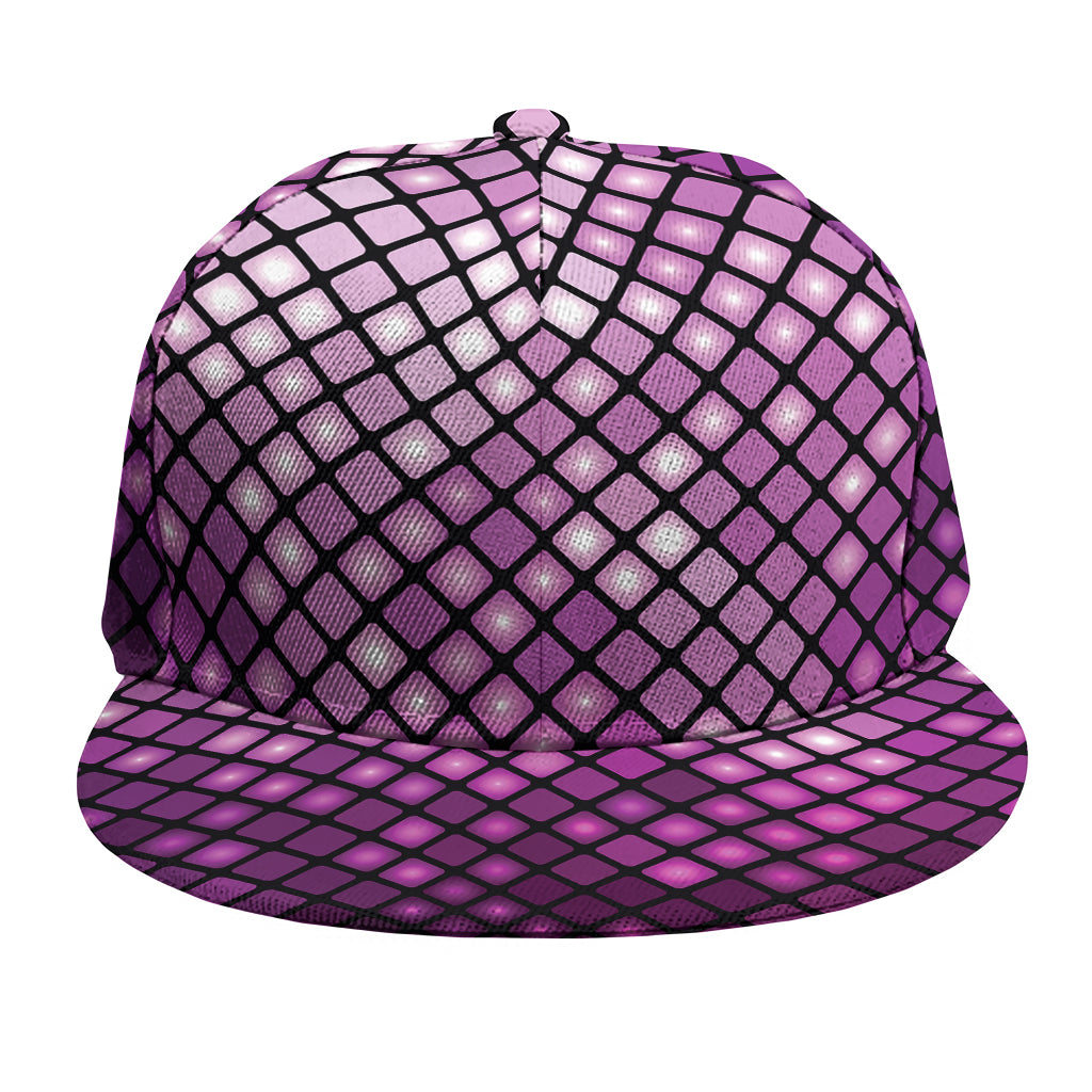 Purple Disco Lights Pattern Print Snapback Cap