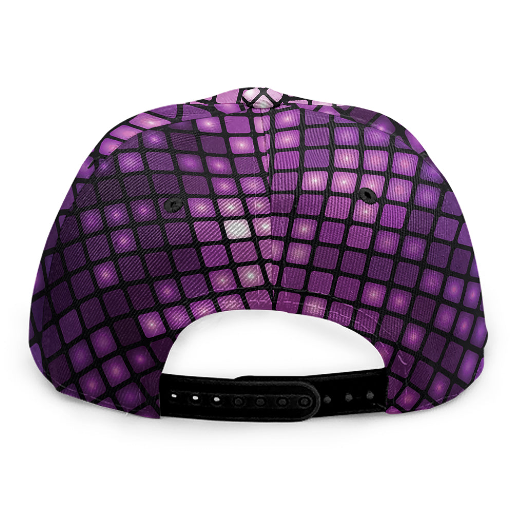 Purple Disco Lights Pattern Print Snapback Cap
