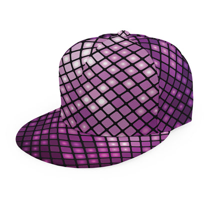 Purple Disco Lights Pattern Print Snapback Cap